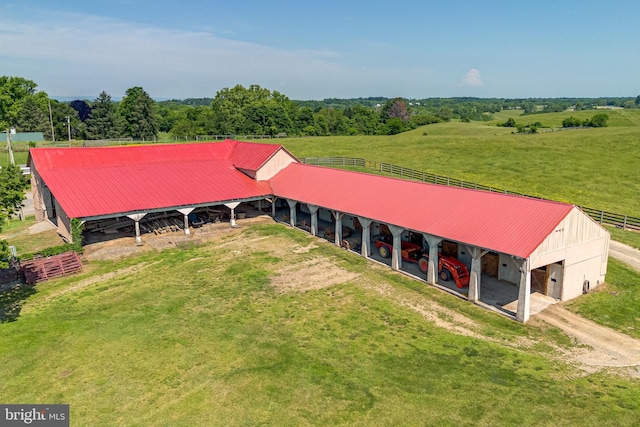 drone / aerial view featuring a rural view