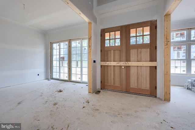 doorway to outside with french doors