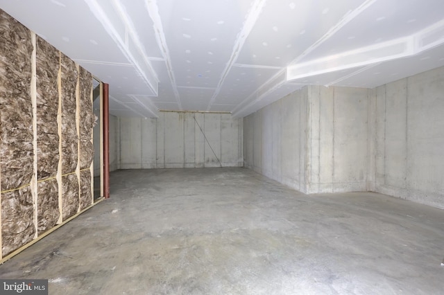 view of unfinished basement