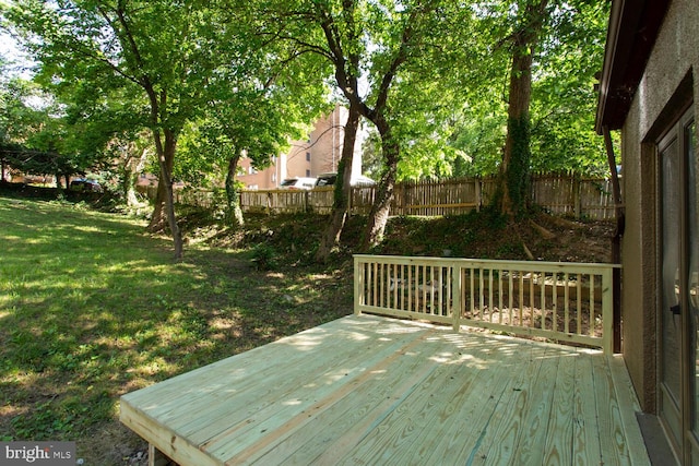 deck with a lawn