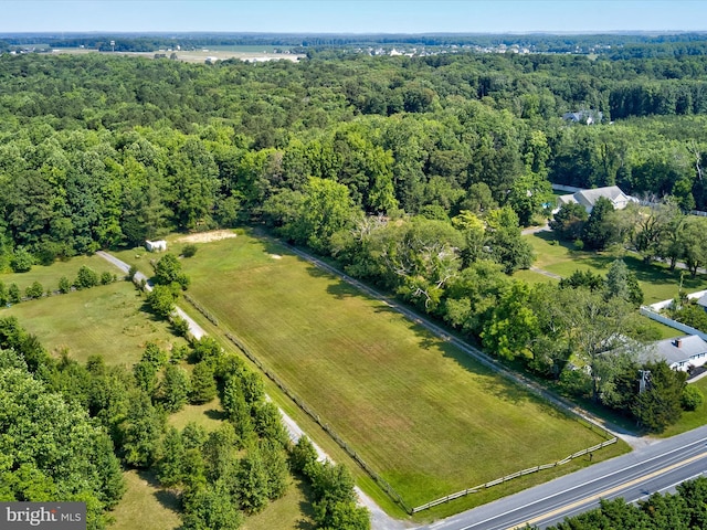 bird's eye view featuring a rural view