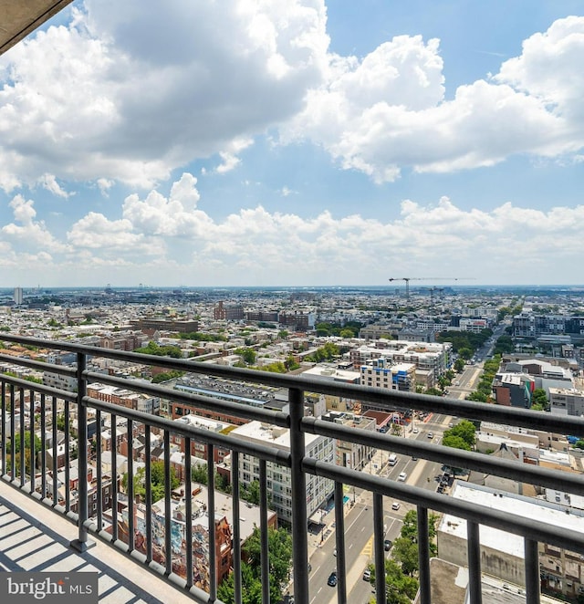 balcony featuring a city view