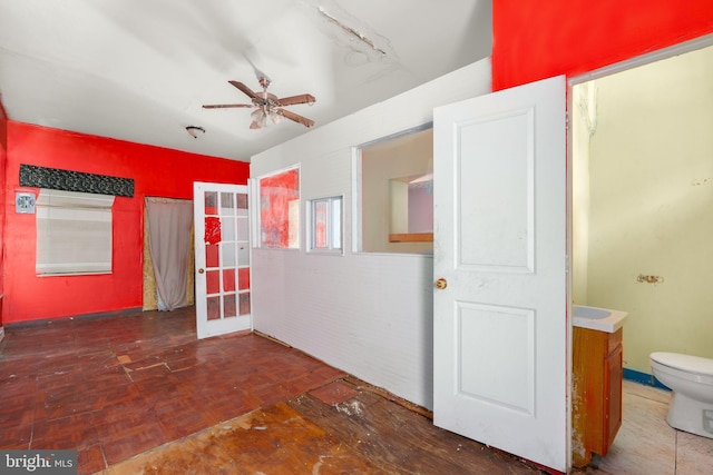 interior space with connected bathroom