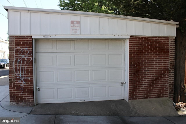 view of garage