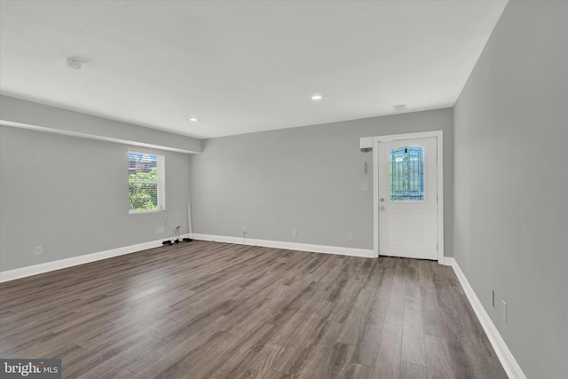 interior space with hardwood / wood-style floors