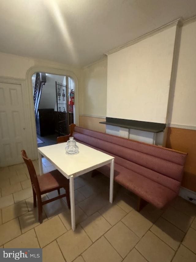 interior space featuring light tile patterned flooring