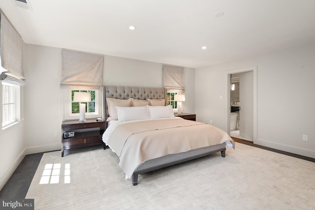 bedroom with wood-type flooring