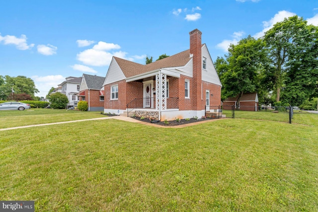 view of home's exterior with a lawn