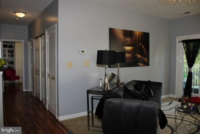 living room featuring hardwood / wood-style flooring