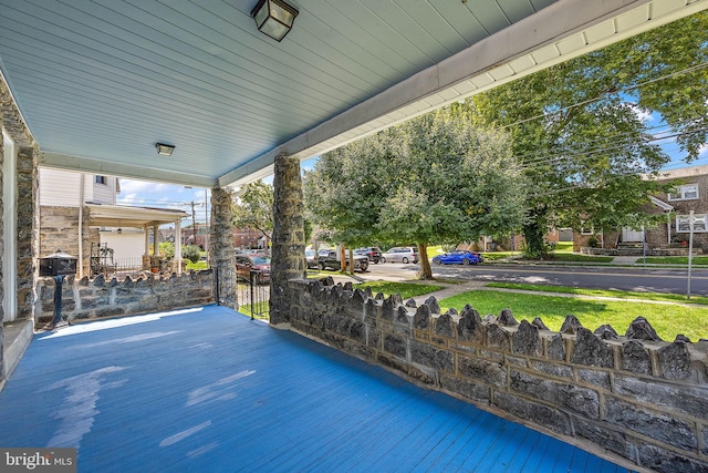 exterior space with covered porch