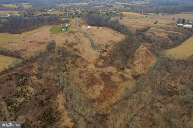 drone / aerial view featuring a rural view