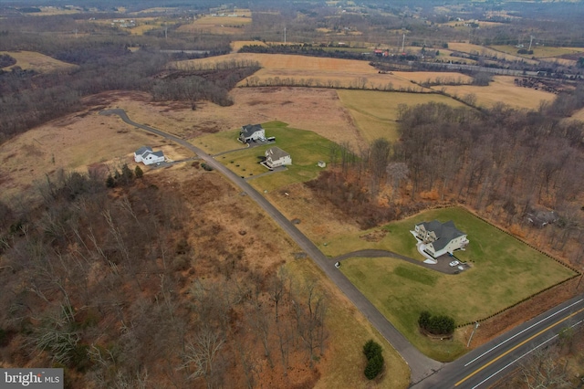 aerial view with a rural view