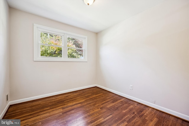 empty room with dark wood-type flooring