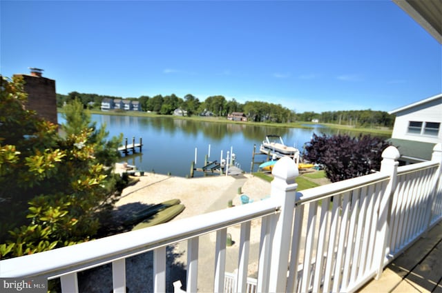 water view with a boat dock