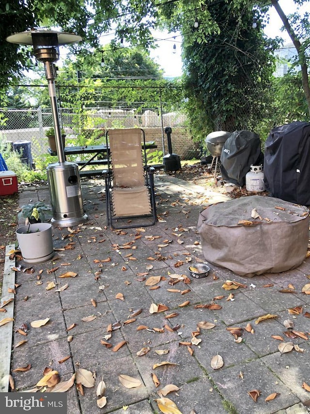 view of patio with area for grilling