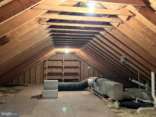 view of unfinished attic