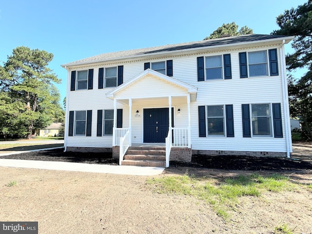 colonial house with a porch