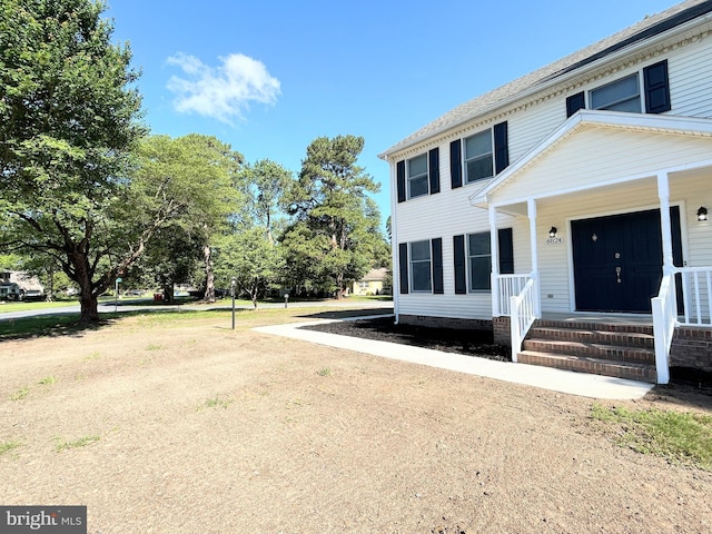 view of front facade featuring a porch