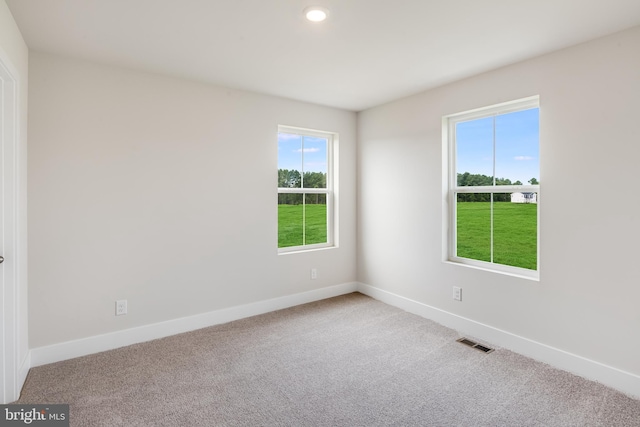 view of carpeted spare room