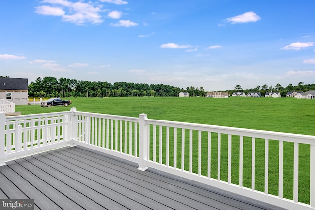 deck with a lawn