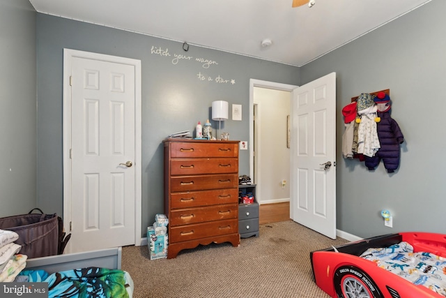 bedroom featuring carpet flooring