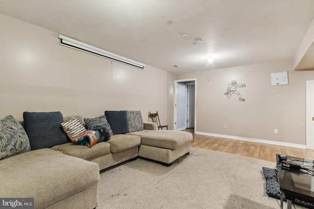 living room featuring hardwood / wood-style flooring