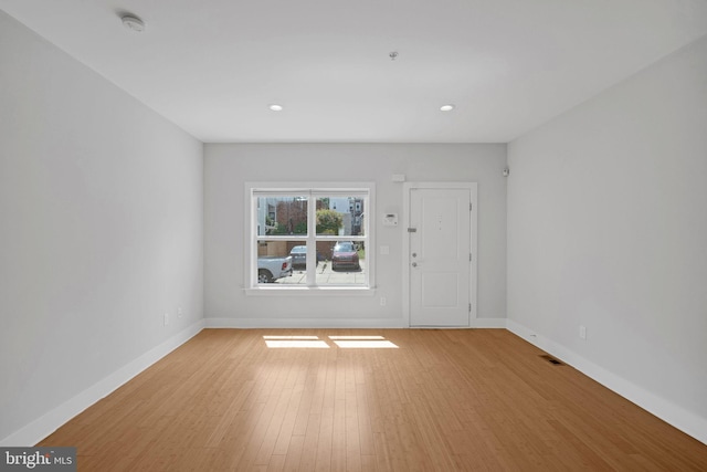 empty room featuring light wood-type flooring