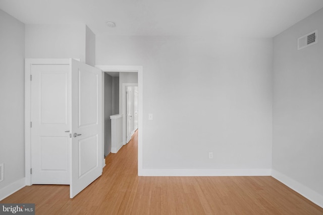 empty room featuring light wood-type flooring