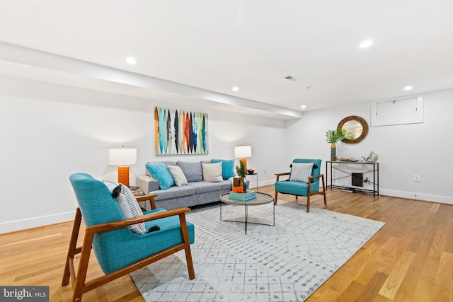 living room featuring wood-type flooring