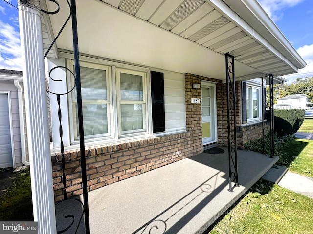 view of patio with a porch