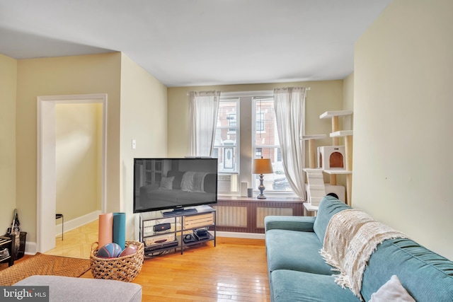 living room featuring hardwood / wood-style flooring