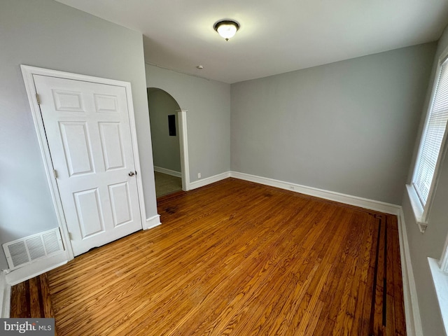 empty room featuring light wood-type flooring