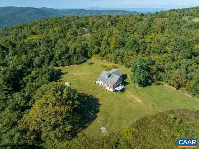 bird's eye view with a mountain view