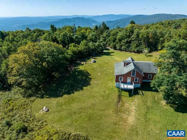 aerial view featuring a mountain view