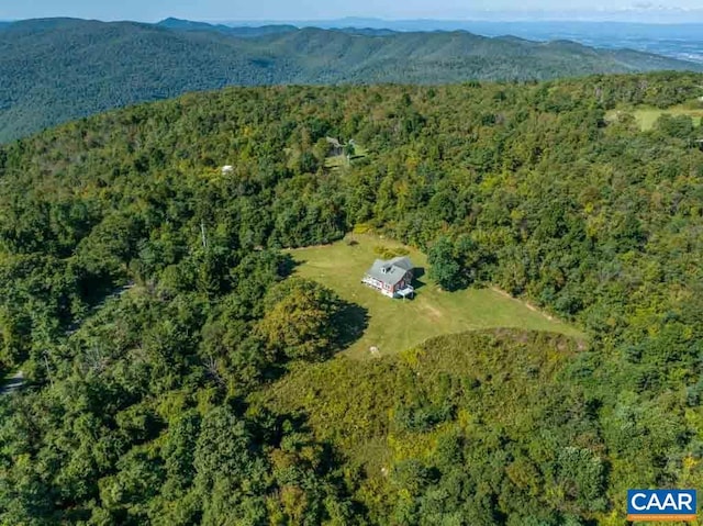 drone / aerial view with a mountain view