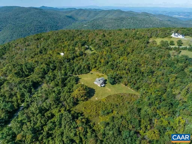 drone / aerial view with a mountain view