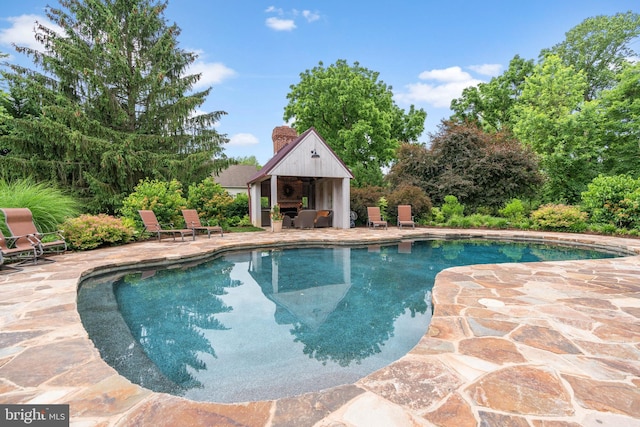 view of pool with a patio area