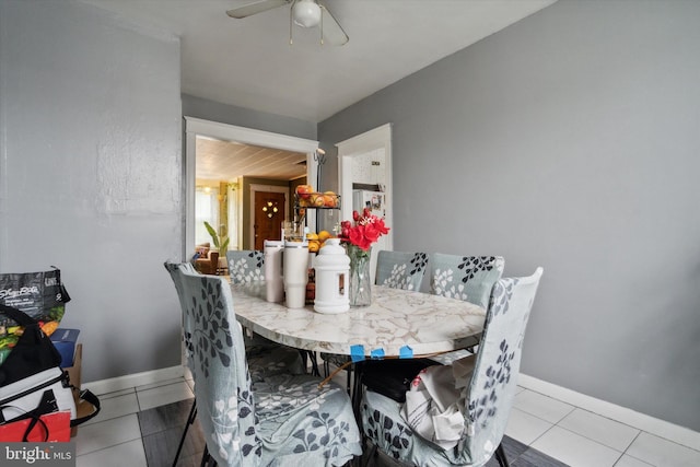 view of tiled dining area