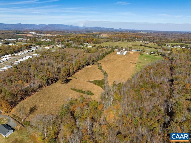 bird's eye view with a mountain view