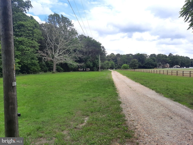 view of road featuring a rural view