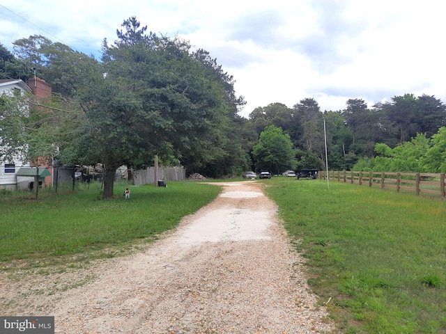 view of street featuring a rural view