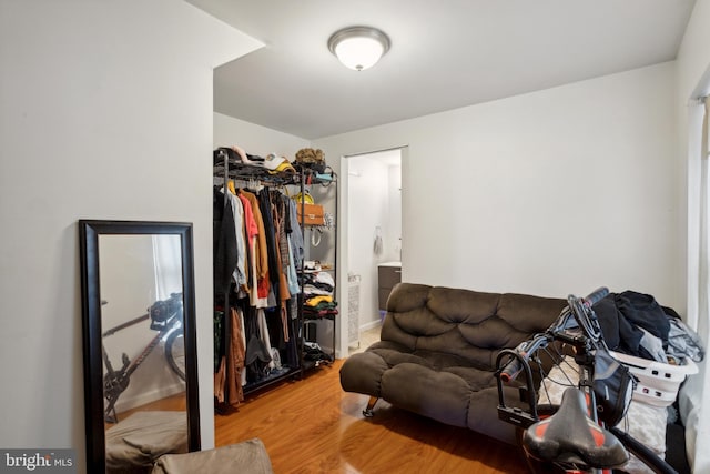 living room with hardwood / wood-style flooring