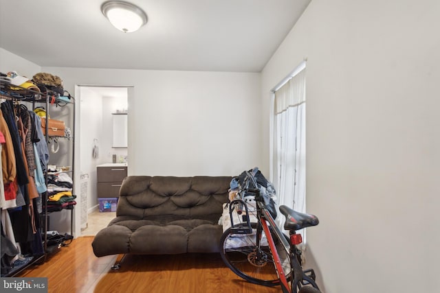 living room featuring wood-type flooring