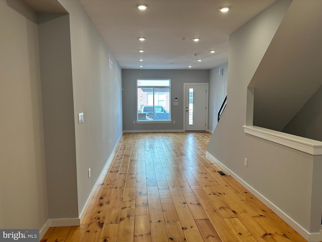 foyer featuring light wood-type flooring