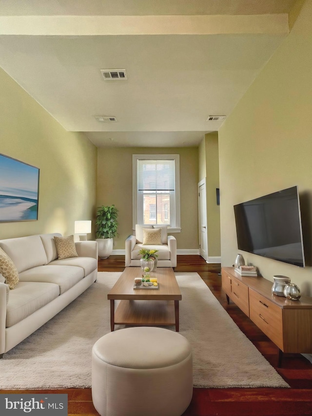 living room featuring hardwood / wood-style floors