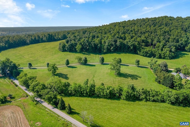 bird's eye view with a rural view