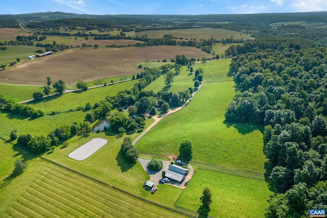 bird's eye view with a rural view