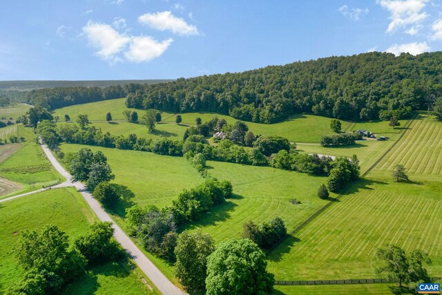 drone / aerial view featuring a rural view