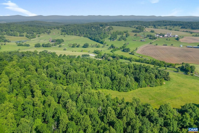 bird's eye view with a rural view and a mountain view