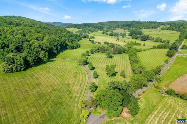 bird's eye view with a rural view